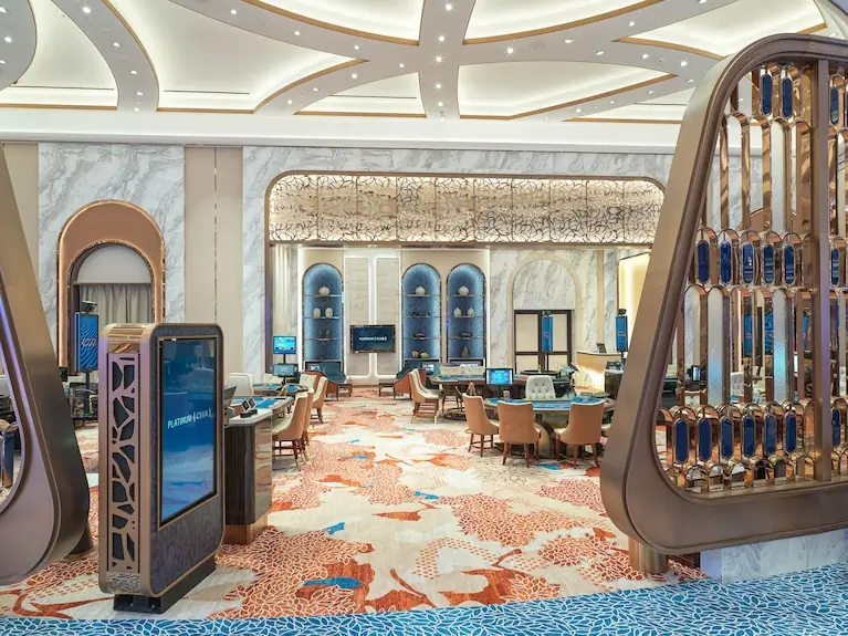 Elegant luxury casino hotel gaming area